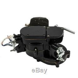 Black 2 Stroke 80cc Gas Bike Full Engine Motor Kit Motorized Bicycle Black pipe