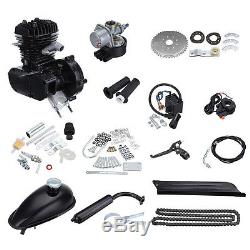 Black 80cc Motorized Bike Bicycle Cycle Petrol Gas Engine Motor Kit 2 Stroke DIY