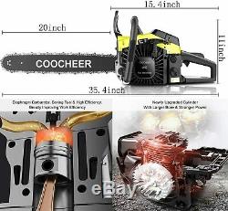 COOCHEER 58CC Gas Engine 20'' Chainsaw 2 Stroke Gasoline Powered Handheld Tool