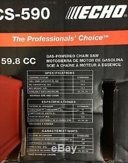 ECHO CS-590 Gas Chainsaw 20 in 59.8cc 2-Stroke Engine-NEW-NOT REFURBED-FREE SHIP