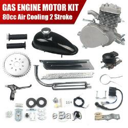 Full Kit 80cc 2Stroke Cycle Engine Motor Petrol Gas for Motorized Bicycle Silver
