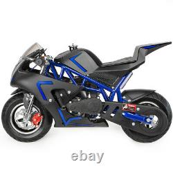 Mini Gas Power Pocket Bike Motorcycle 40cc 4-Stroke Engine Kids And Teens Blue