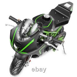 Mini Gas Power Pocket Bike Motorcycle 40cc 4-Stroke Engine Kids And Teens Green