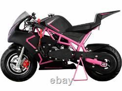 Mini Gas Power Pocket Bike Motorcycle 40cc 4-Stroke Engine Kids And Teens Pink