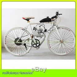 Motorized Bike Engine Petrol Gas 80cc 2-Stroke Silver Bicycle Motor Kit