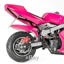 Pocket Bike Kids 40cc 4-Stroke Mini Bike Gas Motor EPA Engine Superbike -Pink