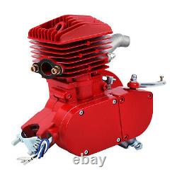 Red 80cc 2-stroke Petrol Gas Motor Engine Kit Motorized Bicycle 30km/h US