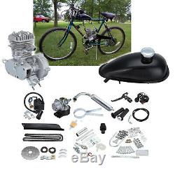 Silver 50cc 2-Stroke Cycle Motor Petrol Gas Engine Kit Motorized Bicycle Bike