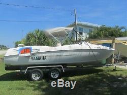 Yamaha LS2000 jet boat twin 2 stroke135hp engines 270hp duel axle trailer alumn
